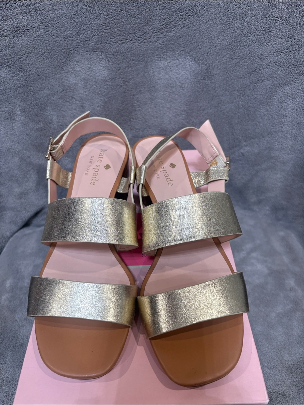 kate spade Metallic Gold Double-Strap Slingback Sandals